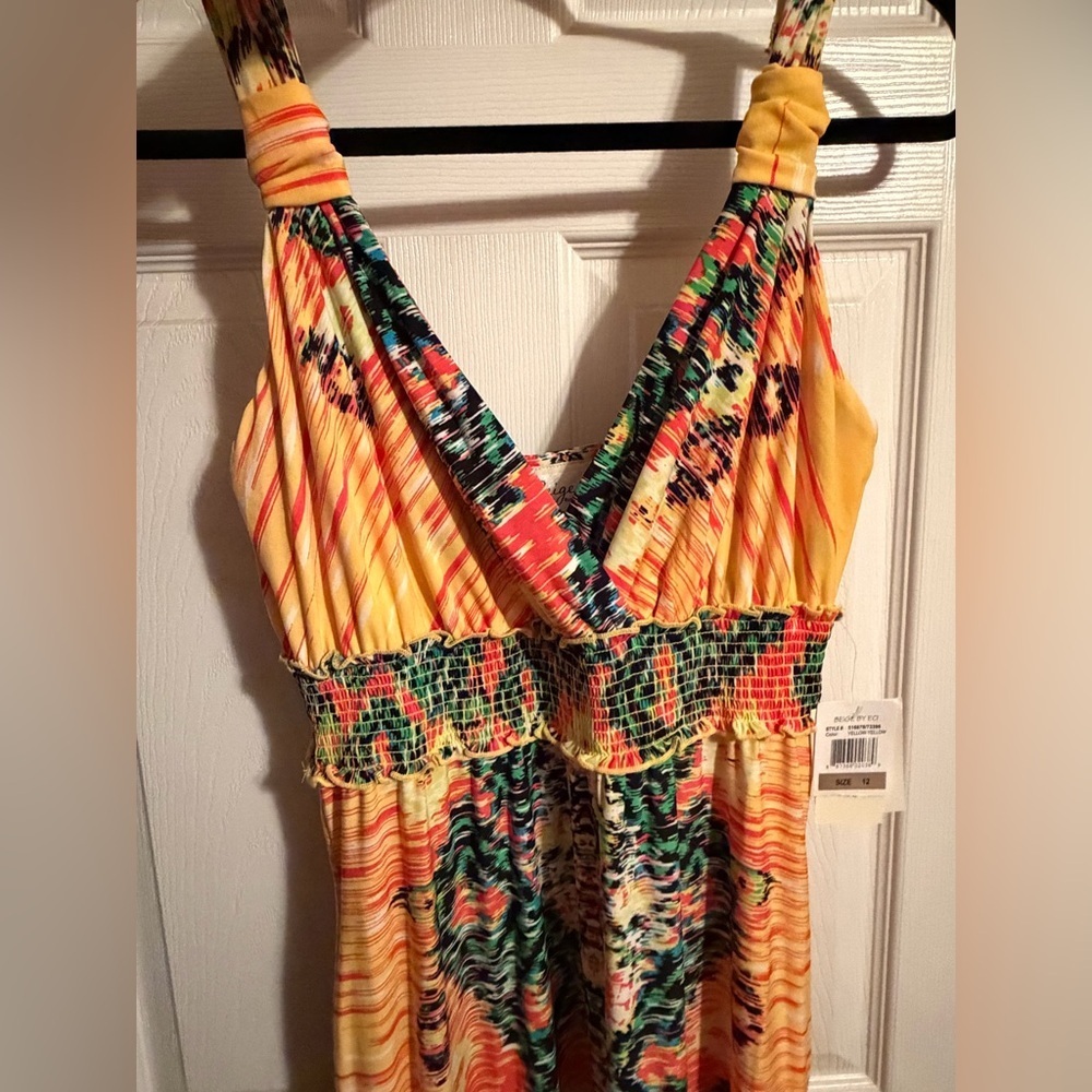 Beige by eci Colorful Maxi Dress sz 12 - Picture 7 of 9